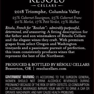 2018 Triomphe Back Label